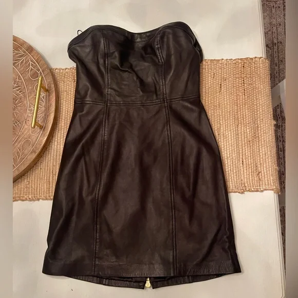 Armani Exchange A/X leather strapless Dress . Size small - Picture 1 of 4